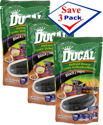 Ducal Refried Black Beans 8.0 oz Pack Of 3